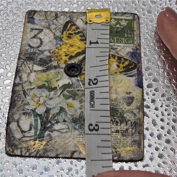 "5/$25" Butterfly Summertime Artist Trading Card ATC W/Altered Binder Clip Stand - Picture 8 of 9